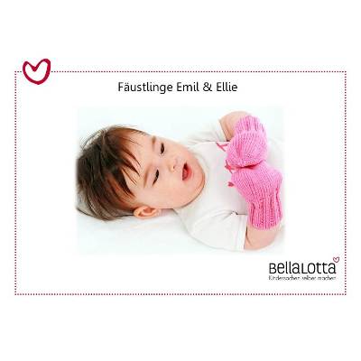 Strickanleitung für die Fäustlinge "Emil& Elli" ohne Daumen in 3 Größen (0-9 Monate)