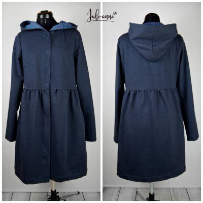 Leichter Damen Mantel aus Sommersweat Dunkelblau Meliert