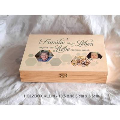 Erinnerungsbox Familie Freunde Fotos aus Holz