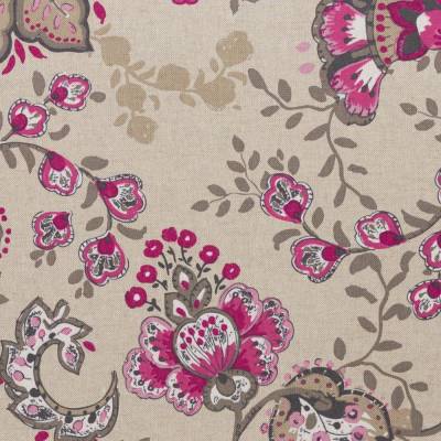 Deko Druck Leinenoptik Emilia Blumen natur- erika (1m /11,00€)
