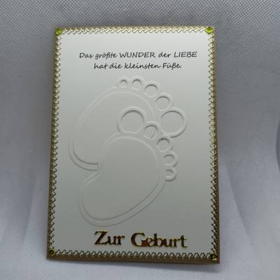Babykarte - zur Geburt, neutral, Babyfüße, personalisierbar