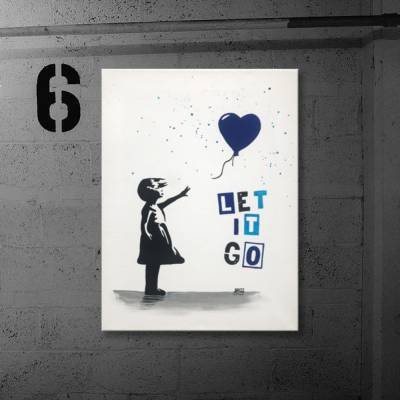 Streetart "Let it go" Version handgemalt, 40x30cm