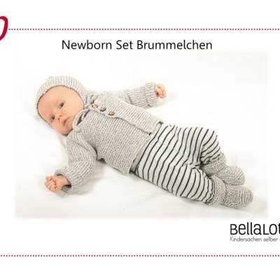 Strickanleitung für das Newborn Set "Brummelchen" bestehend aus Mütze, Jacke und Schuhe in den