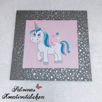 Doodle Stickdatei Einhorn Lena