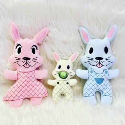 Stickdatei Familie Hase  In the Hoop Set 666  Maschinenstickerei Baby Ostern