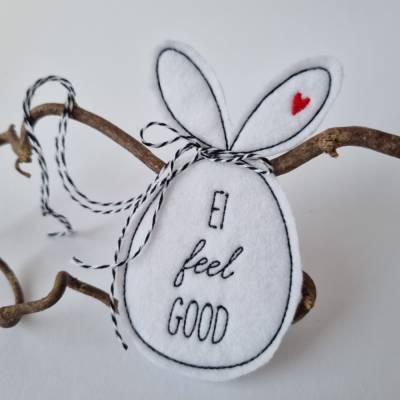 Osterei aus Filz mit "Ohren" - EI feel GOOD - von he-ART by helen hesse