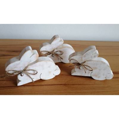 Osterhase 3er-Set *1,5 cm* aus Fichtenholz gesägt im Shabby-Look kaufen 