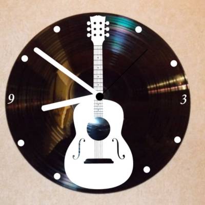 Akustikgitarre Wanduhr Schallplattenuhr Schallplatte Wanduhr Vinyl
