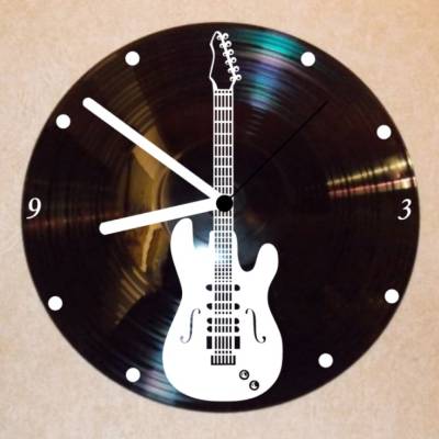 E-Gitarre Wanduhr Schallplattenuhr Schallplatte Wanduhr Vinyl