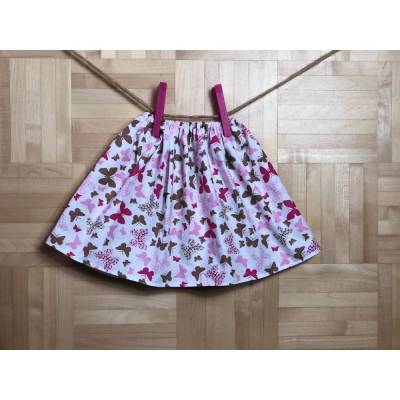 Sommerrock aus Baumwolle Schmetterlinge klein, Größe 0/3Monate bis 5/6Jahre