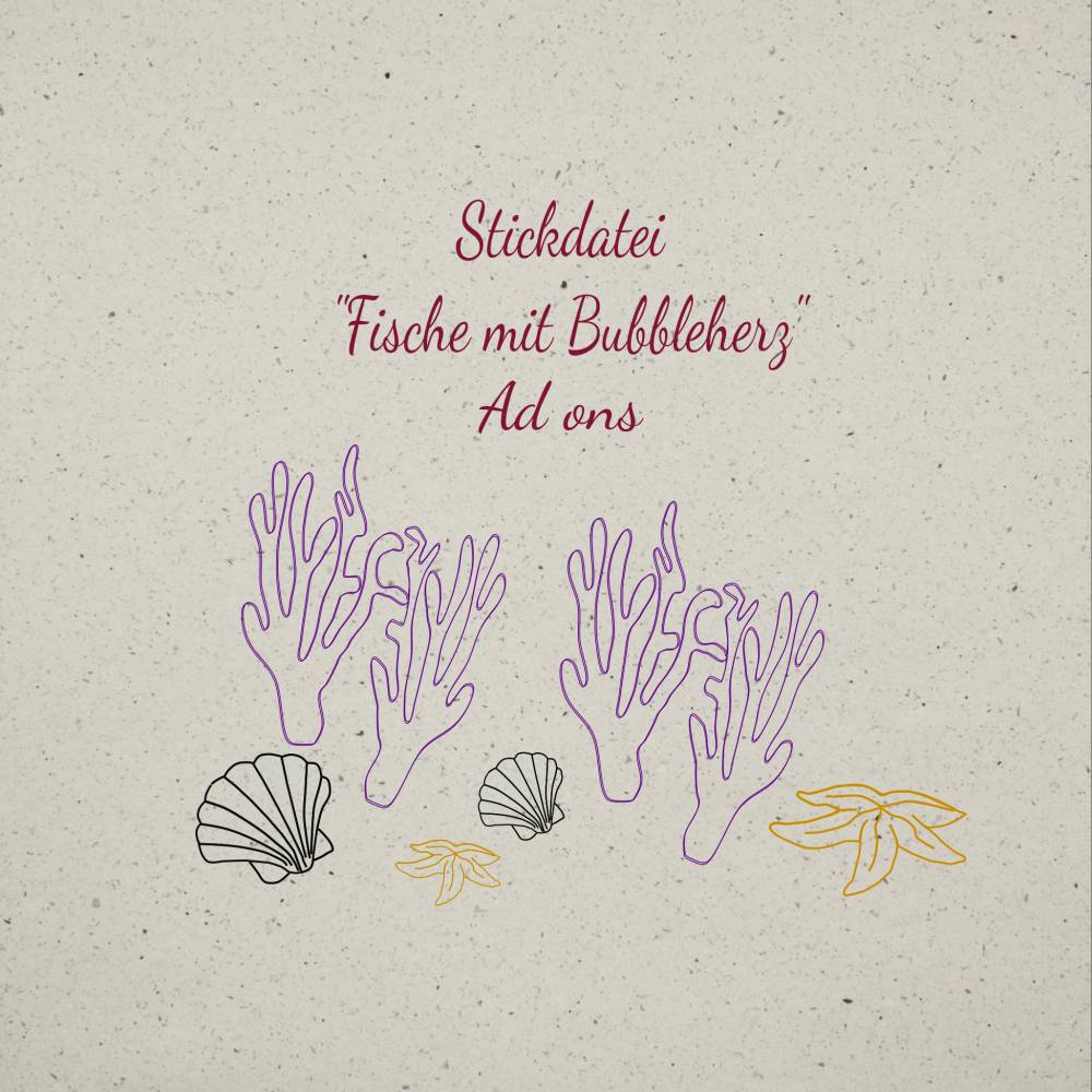 Stickdatei " Fische mit Bubbleherz" Set bestehend aus 12 Einzeldateien Bild 2