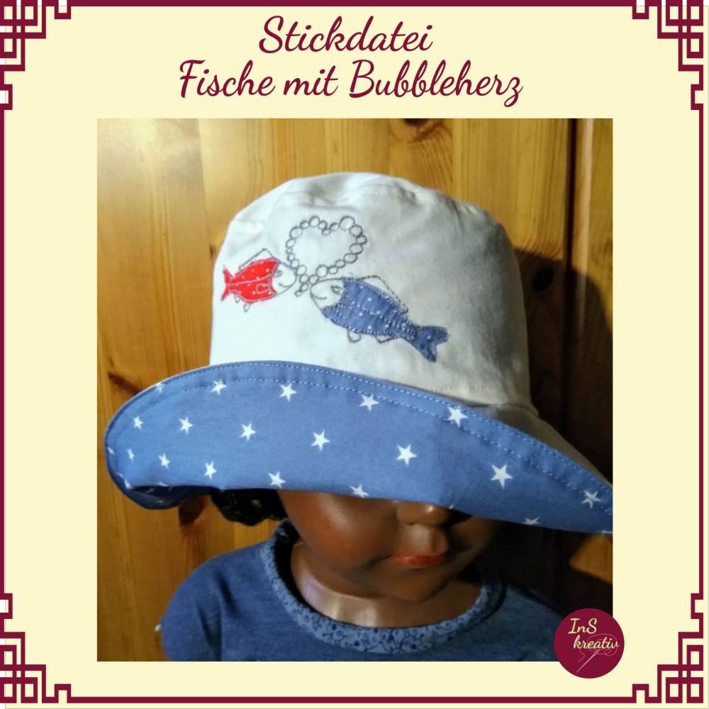 Stickdatei " Fische mit Bubbleherz" Set bestehend aus 12 Einzeldateien Bild 5