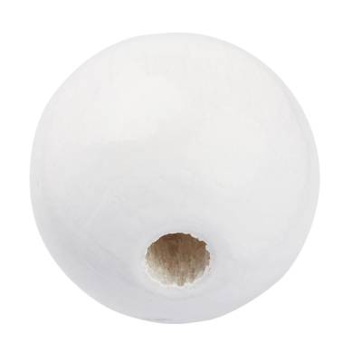 Sicherheits-Holzperle Weiß Größe 12 mm