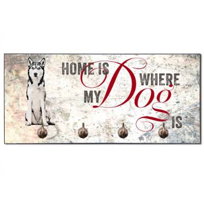 Hundegarderobe HOME IS WHERE MY DOG IS mit Husky