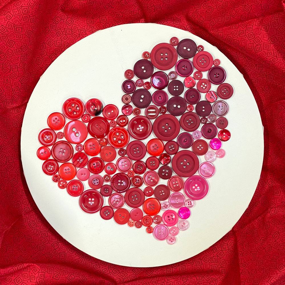 Knopf-Herz zum Valentinstag, Hochzeitstag oder Geburtstag Bild 1