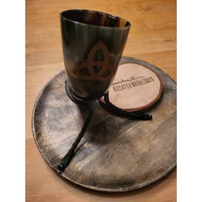 Trinkhorn 200-250ml keltischer Knoten, Trinkhorn aus Horn, Trinkhorn, Met Horn, Wikinger Horn, Mittelalter, Larp