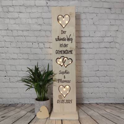 Hochzeitsgeschenk Geschenk zum Jubiläum - Gemeinsam -  personalisiert - beleuchtet