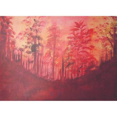 Acrylbild ZAUBERWALD Acrylmalerei Gemälde auf Keilrahmen abstrakte Kunst Wanddekoration handgemaltes Unikat