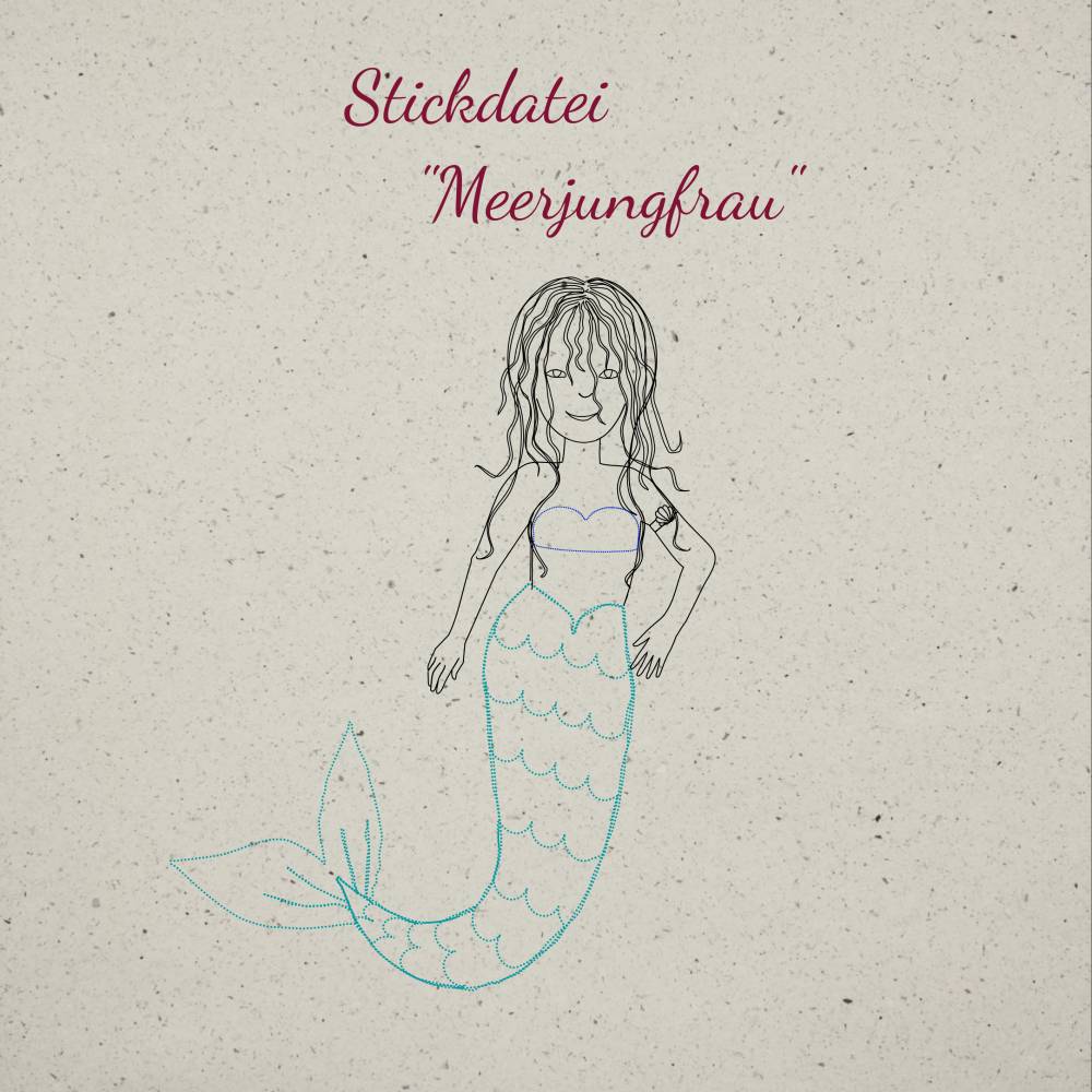 Stickdatei "Meerjungfrau" - 2 Größen Bild 1