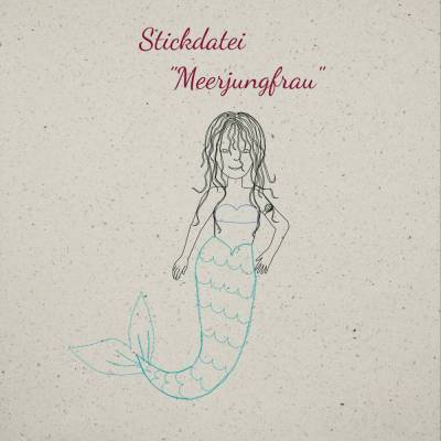Stickdatei "Meerjungfrau" - 2 Größen