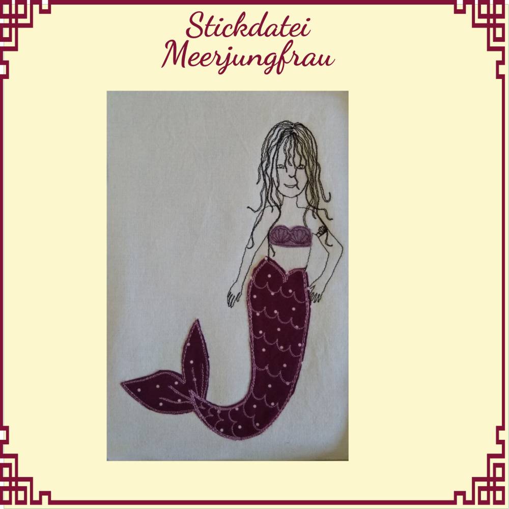 Stickdatei "Meerjungfrau" - 2 Größen Bild 2