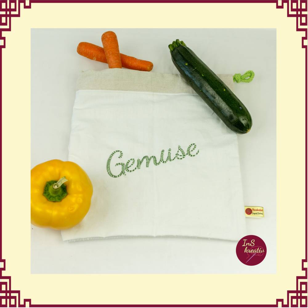 "Zero Waste" - 4 Schriftzug-Stickdateien - Brötchen, Gemüse, Obst, Zero Waste Bild 8