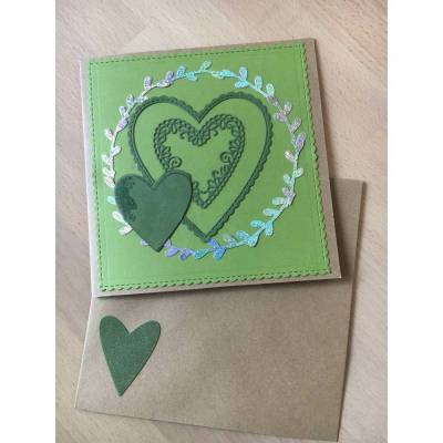 Glückwunschkarte zum Geburtstag, Valentinstag, Muttertag aus Kraftpapier u.a. Stampin’Up 15x15 cm UNIKAT