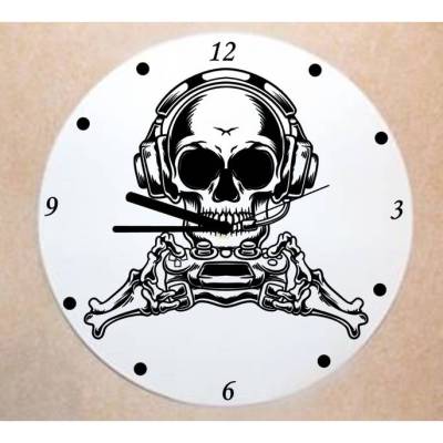 Gaming Schädel Wanduhr Schallplattenuhr Schallplatte Wanduhr Vinyl