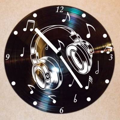Kopfhörer Wanduhr Schallplattenuhr Schallplatte Wanduhr Vinyl