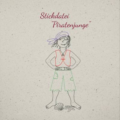 Stickdatei "Piratenjunge"- 2 Größen