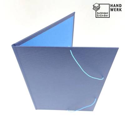 Eckspannermappe, stabile Mappe A4, dunkelblau laguneblau, Sammelmappe, handgefertigt