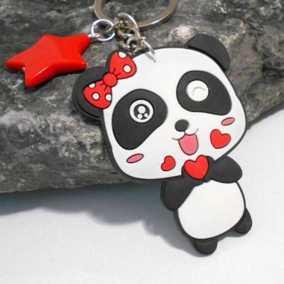 Panda Pandabär Glück Schlüsselanhänger Glücksbringer Stern 