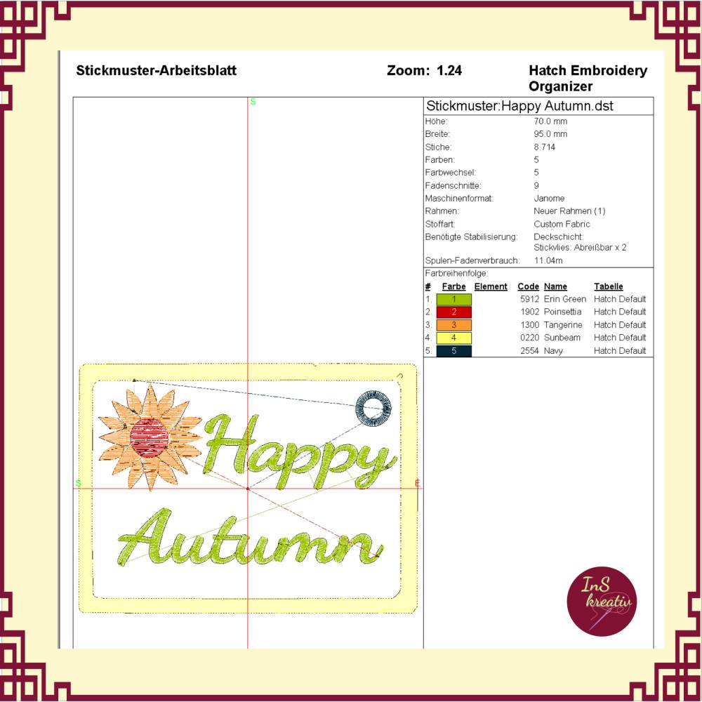 Stickdatei "Happy Autumn" FREEBIE Bild 2
