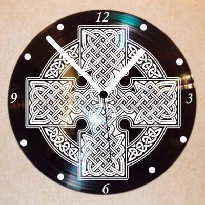 Wikingerkreuz Wanduhr Schallplattenuhr Schallplatte Wanduhr Vinyl