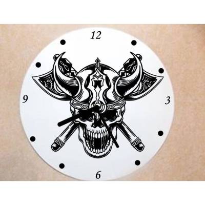 Wikinger Schädel 1 Wanduhr Schallplattenuhr Schallplatte Wanduhr Vinyl