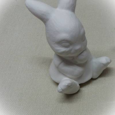 Hasenmädchen - 1 Gipsfigur zum Anmalen mit Anhänger