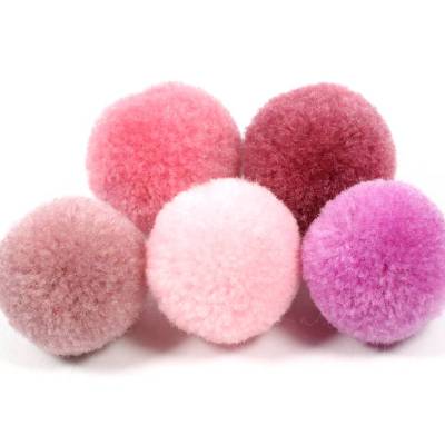 Pompoms, Lila/Violett-Mix, 20mm, 5 Stück