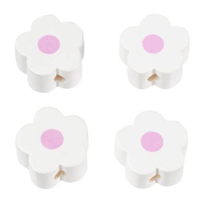 Holzperle-Blume Weiß