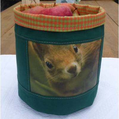 Stoffkörbchen, Utensilo, Eichhörnchen Kessi, Unikat