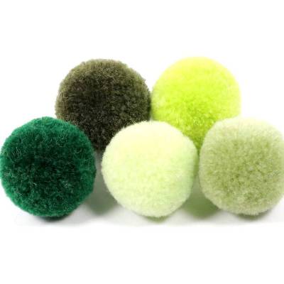 Pompoms, Grün-Mix, 20mm, 5 Stück