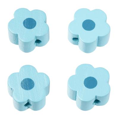 Holzperle-Blume Türkis