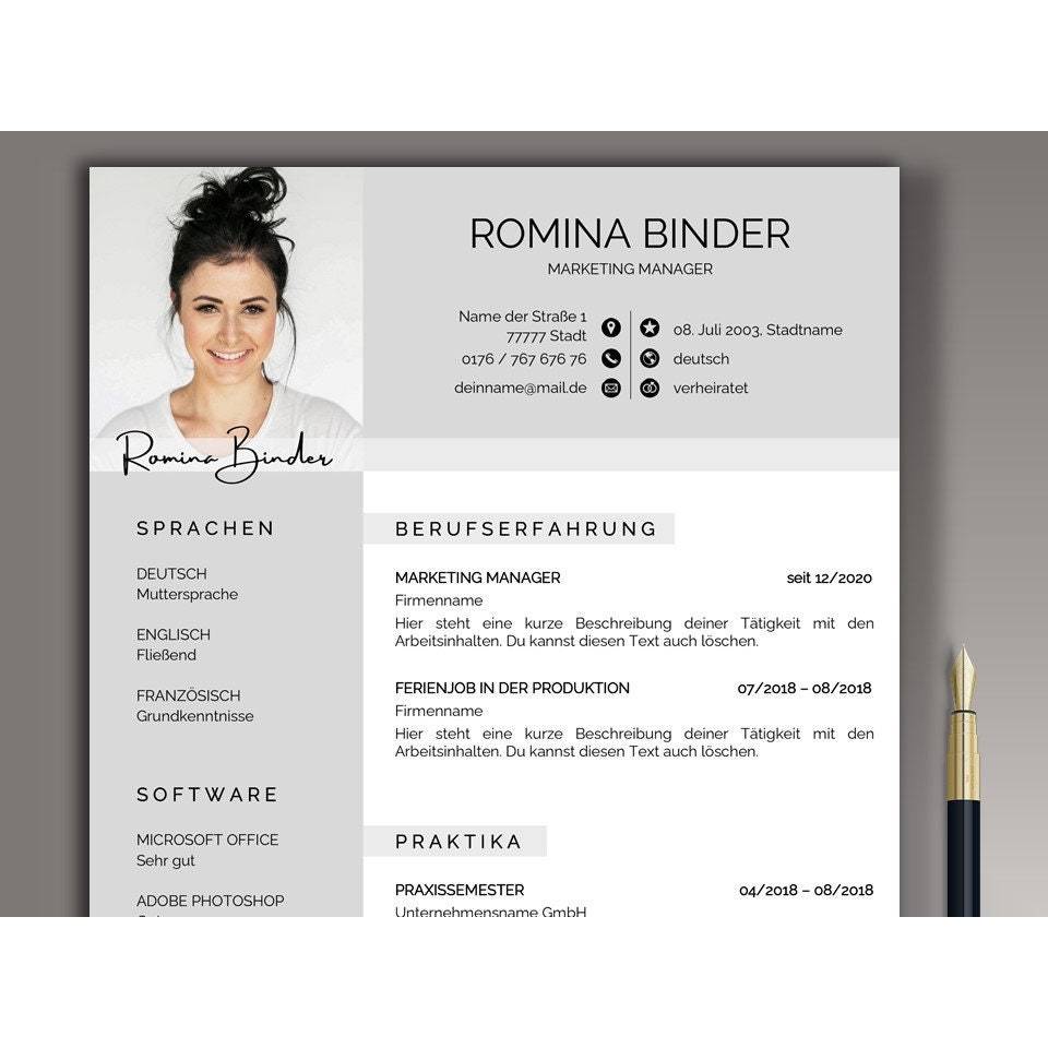 Lebenslauf Vorlage, Professionelle Bewerbungsvorlage Word & Pages Bild 10