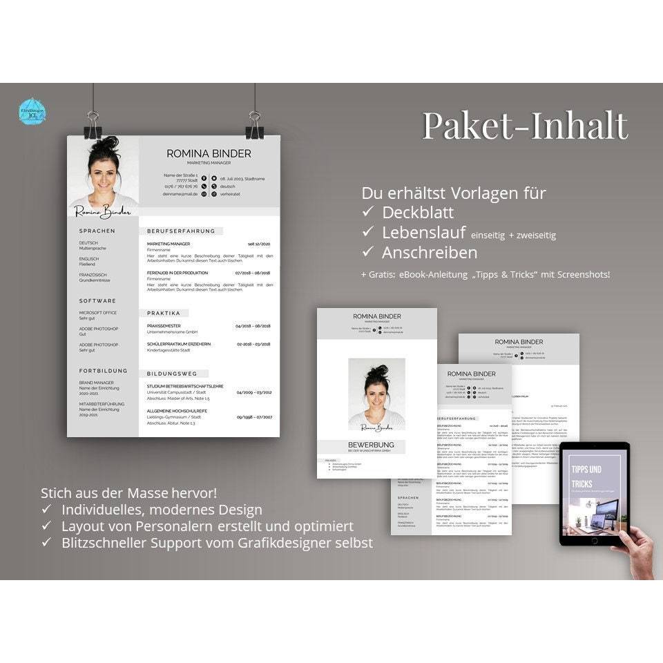 Lebenslauf Vorlage, Professionelle Bewerbungsvorlage Word & Pages Bild 2