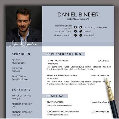 Professionelle Lebenslauf Vorlage, Bewerbungsvorlage Word & Pages