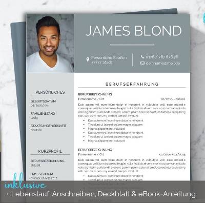 Professionelle Bewerbungsvorlage deutsch | Lebenslauf-Vorlage Word und Pages
