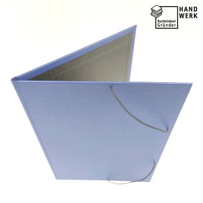 DIN A4 Mappe, dunkelblau schwarz, Eckspannermappe, Sammelmappe, handgefertigt