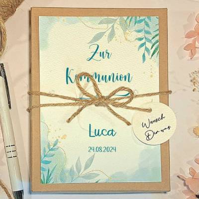 Erstkommunion Geldgeschenk Junge & Mädchen – Personalisierte Kommunion Geschenkbox mit Namen