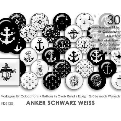 ANKER SW 30 Cabochonvorlagen Cabochon Vorlagen digital Download Buttonvorlagen Bilder für Schmuck Cabochon Button