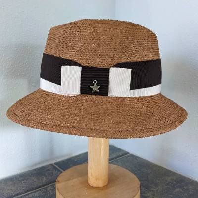 Strohhut Trilby Braun Beige