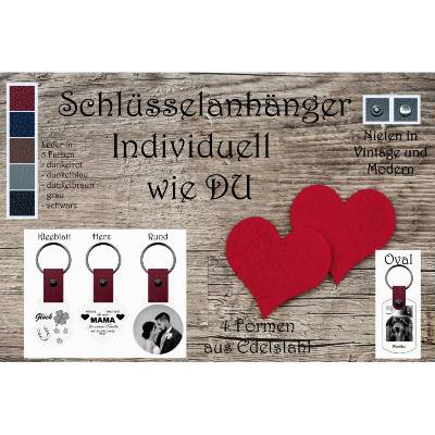 Schlüsselanhänger "Persönlich" Personalisierbar aus Edelstahl, Muttertag Gravur von Bild oder Foto von Traumgrav